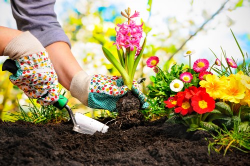 Gardeners following a responsible and professional safety policy