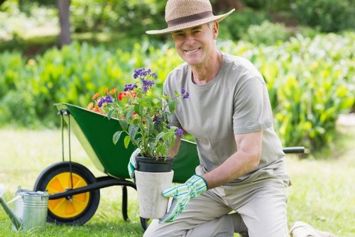 Professional gardeners working on a Cubitt Town outdoor space
